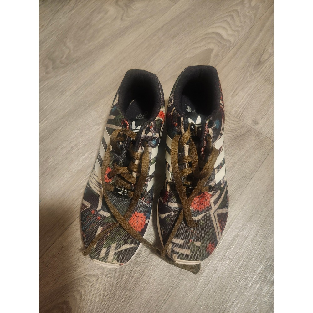 Women's Adidas Originals ZX Flux Running Shoes Jungle Forest Green Size 7 Sporty